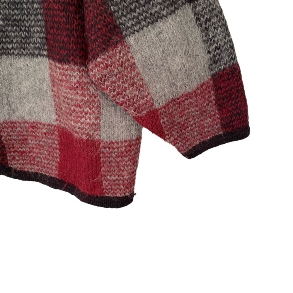 DRESSBARN Vintage Cardigan Mohair Blend Black Red Grey Check Women Plus 18-20 - Picture 7 of 12